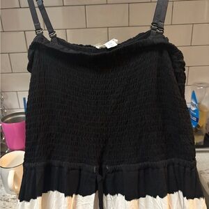 Black and White Smocked Maxi Dress